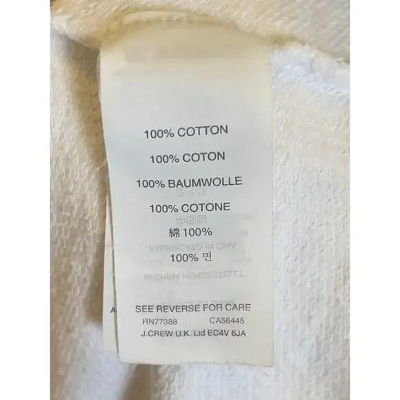 J.CREW White Crewneck Sweatshirt Size XS Preppy Coastal Classic Summer - Picture 11 of 14
